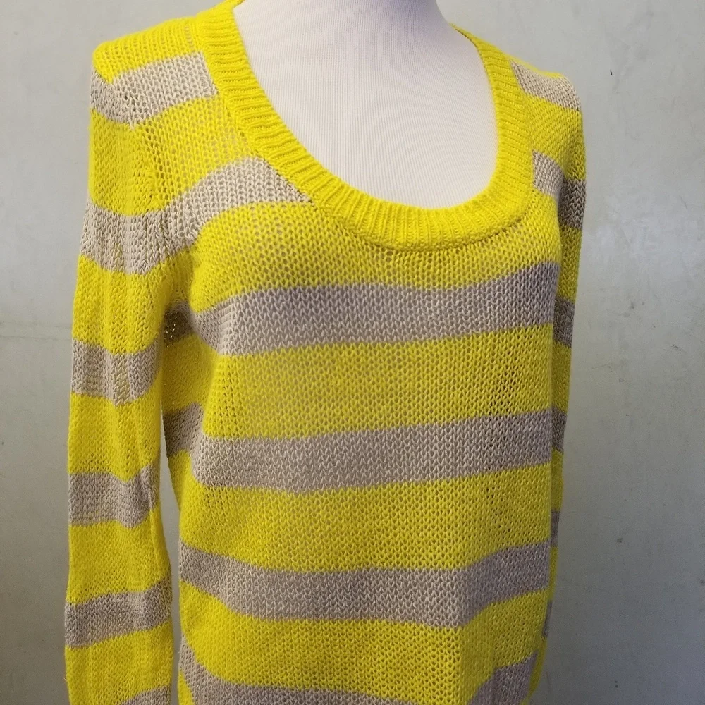 J.Crew Linen striped lightweight sweater women's size Small (N18)